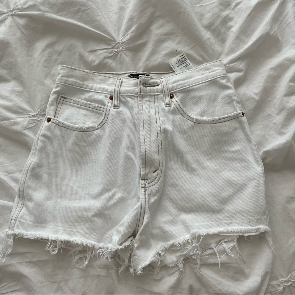 Abercrombie & Fitch White Jean Shorts